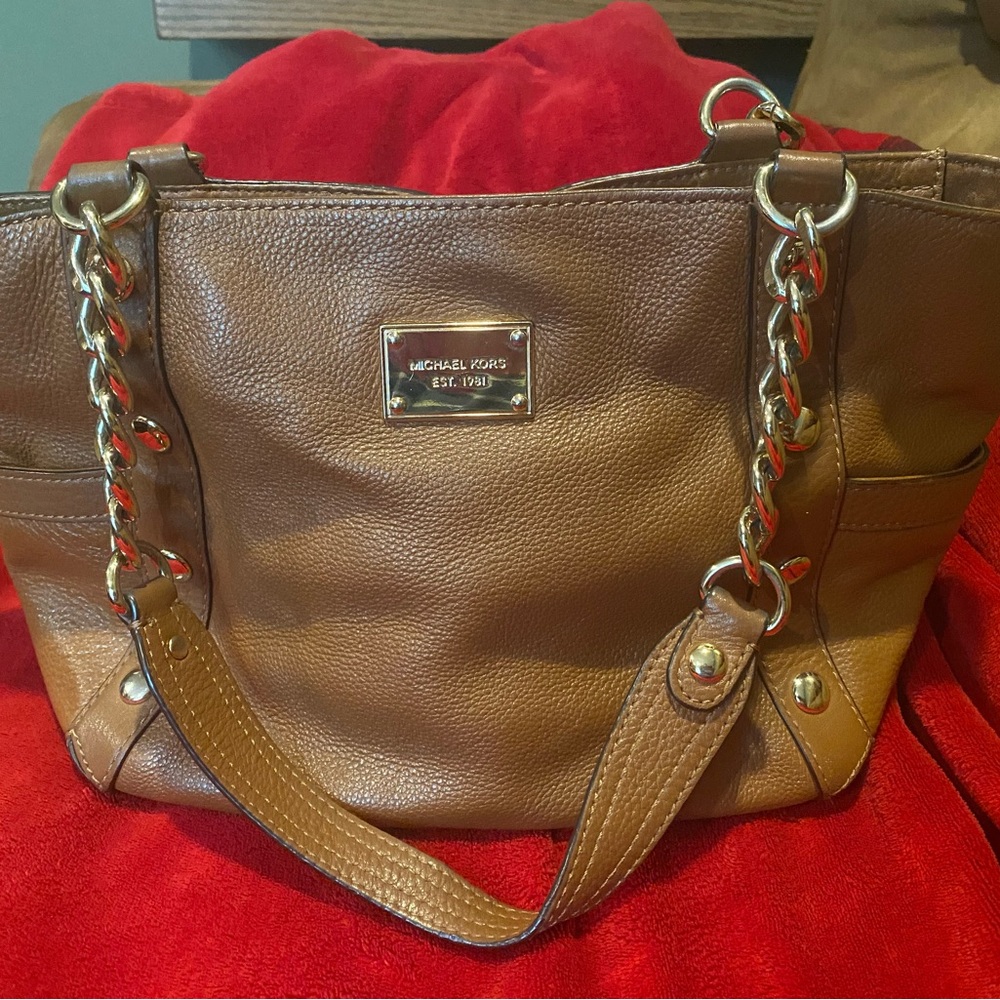 Michael Kors Tan Leather Shoulder Bag